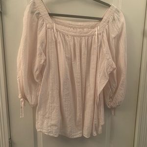 Light pink square neck blouse